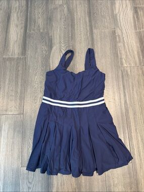 The Upside navy Tennis Dress with Pleated Skirt